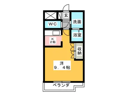 CHEZ-MOI 千日(1K/1階)の間取り写真