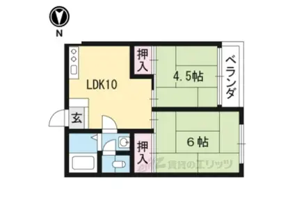 金剛ビル(2DK/3階)の間取り写真