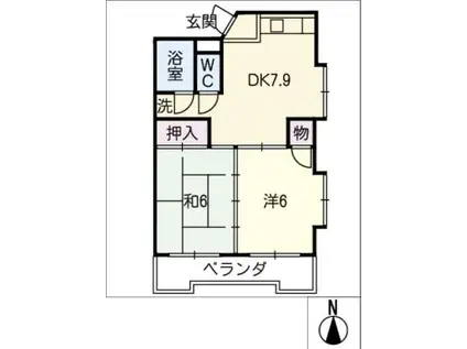 大豊マンション(2DK/2階)の間取り写真
