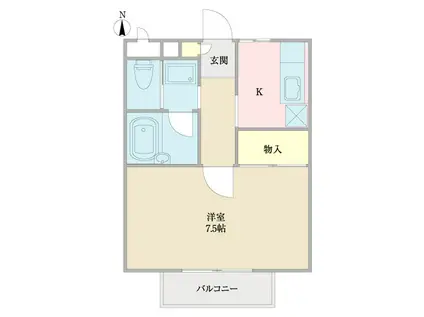 アプリコット(1K/2階)の間取り写真