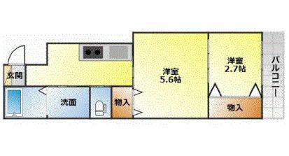 コティ網干(1DK/1階)の間取り写真