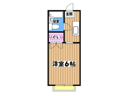 パークハイツ中島I(1K/2階)の間取り写真