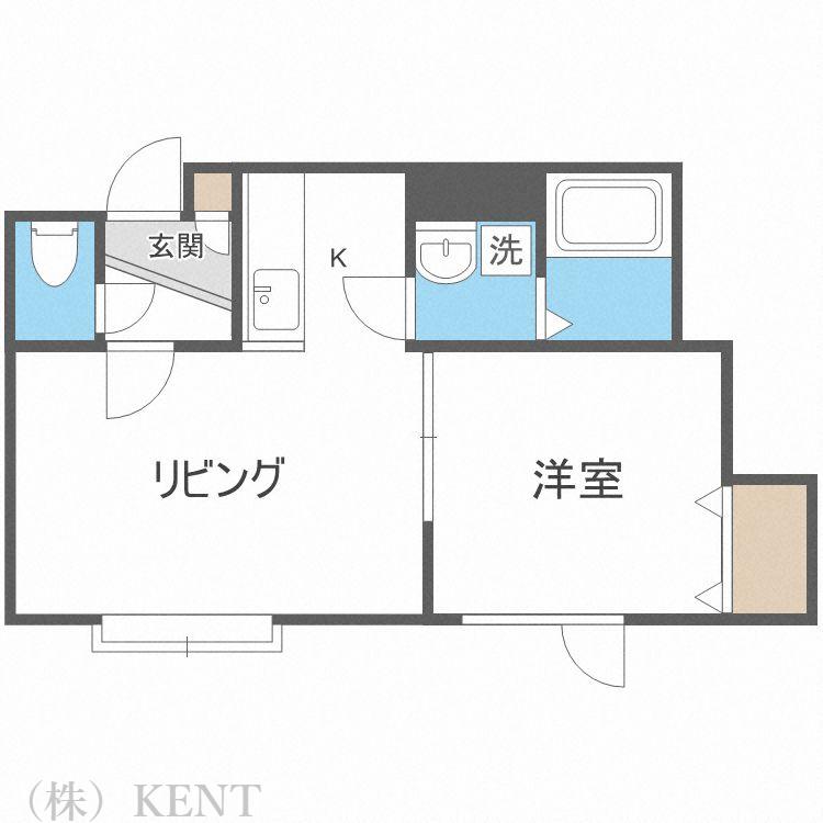 グラウディ(1LDK/1階)の間取り写真