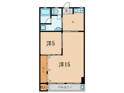 ビバリーヒル(2K/3階)の間取り写真