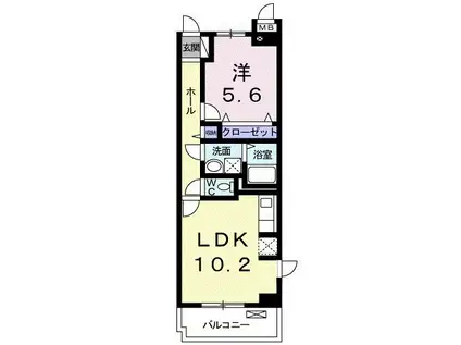 プラシード・レジデンス 鎌倉(1LDK/3階)の間取り写真