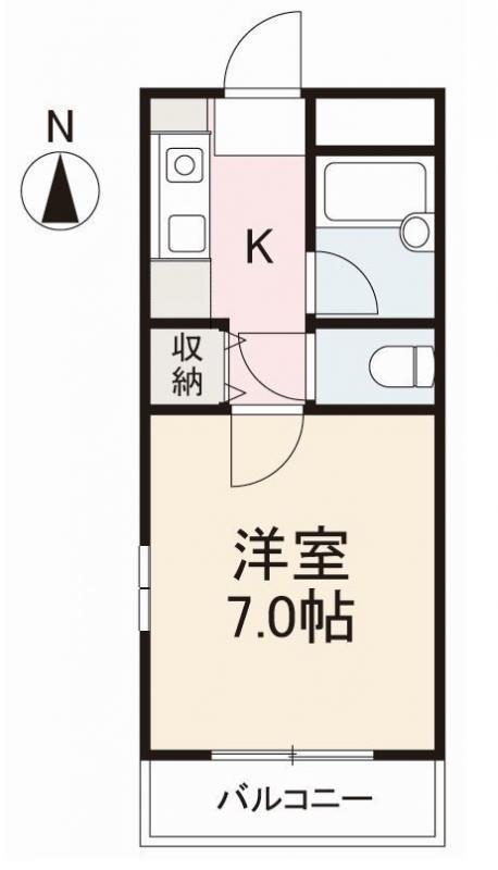 フィール2番館(1K/2階)の間取り写真