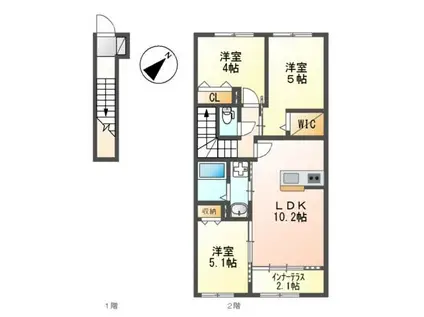 マリヤージュ(3LDK/2階)の間取り写真