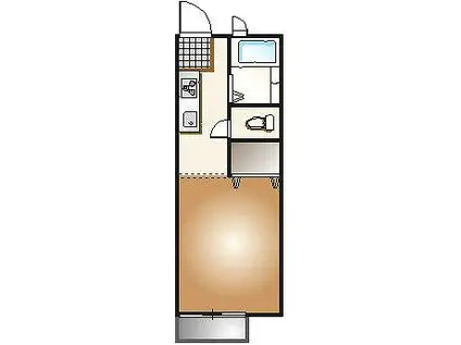 フローレンス(1K/1階)の間取り写真