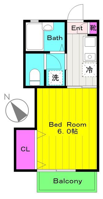 メゾンポワール(1K/1階)の間取り写真