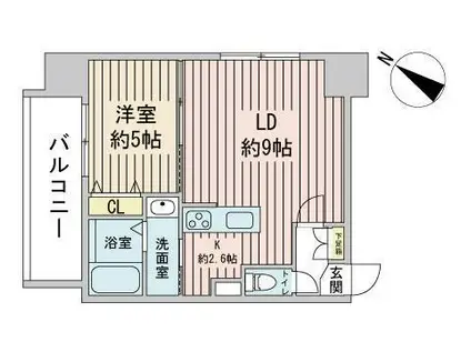 ECLAIR(1LDK/2階)の間取り写真