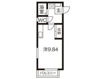 LAPIS RURI(1K/1階)の間取り写真