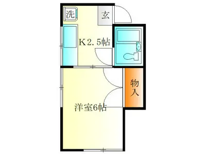 Tハイツ(1K/1階)の間取り写真