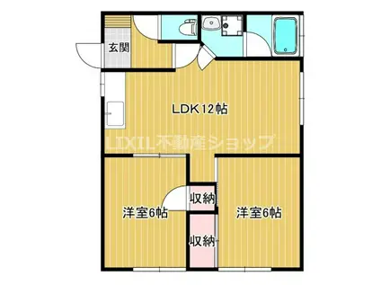コーポ田園(2LDK/2階)の間取り写真