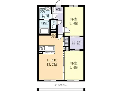 RADICE(2LDK/2階)の間取り写真