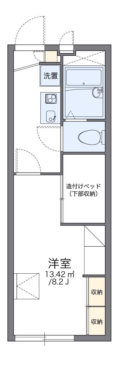 レオパレス御笠川ノース(1K/1階)の間取り写真