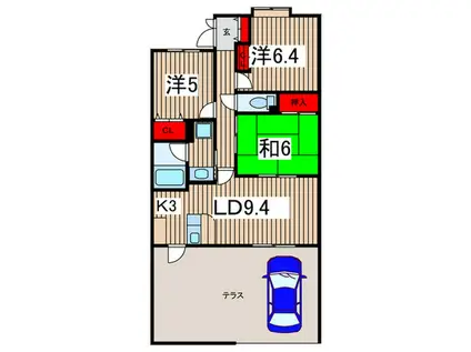 ラ・フォレ23(3LDK/1階)の間取り写真