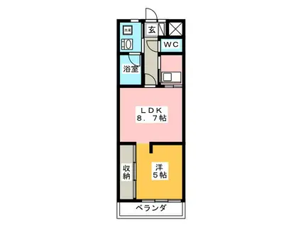 U・TOPIAHILLS(1LDK/5階)の間取り写真