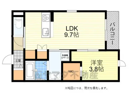 クーラクー(1LDK/3階)の間取り写真