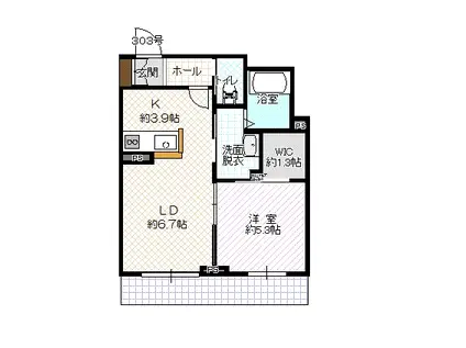 メゾン・ド・エヌ(1LDK/3階)の間取り写真