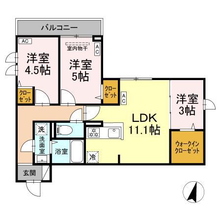 セレスティア江戸川II(3LDK/2階)の間取り写真