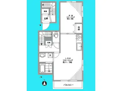 エルカミーノ桜上水(1LDK/2階)の間取り写真