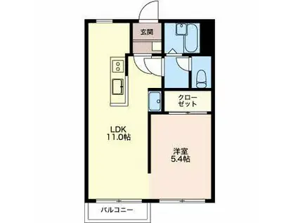 ファミール加藤(1LDK/3階)の間取り写真