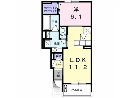 エスポワール真伝I(1LDK/1階)の間取り写真