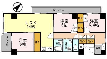 MYコーポ(3LDK/3階)の間取り写真