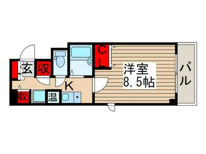 ラグーナ綾瀬(1K/3階)の間取り写真