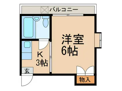 ハイム千代(1K/2階)の間取り写真