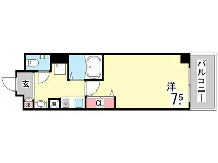 サンコーウィズダムスクウェア(1K/2階)の間取り写真