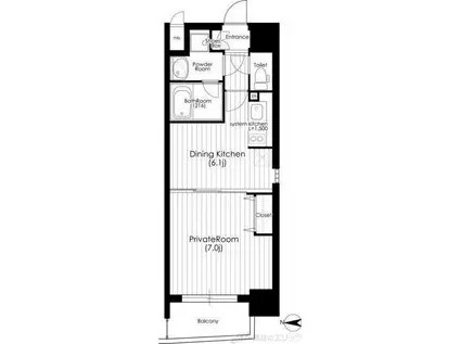 南森町プライマリーワン(1DK/5階)の間取り写真