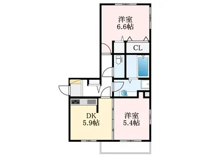 モア・サンハイム(2DK/3階)の間取り写真