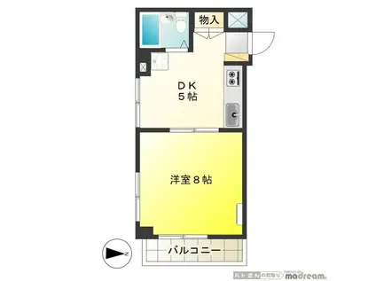 京王線 分倍河原駅 徒歩8分 3階建 築38年(1DK/2階)の間取り写真