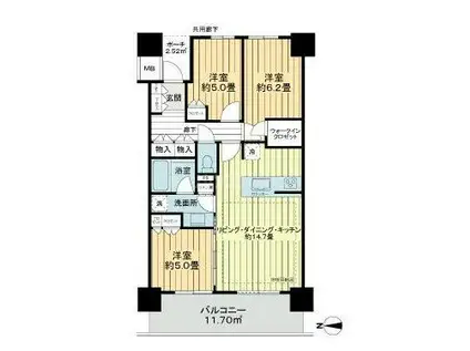 シティタワー金町(3LDK/6階)の間取り写真