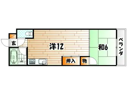 ギャラン江南(1LDK/9階)の間取り写真