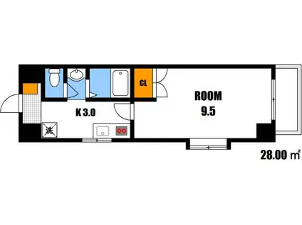 コンフォール下原(1K/3階)の間取り写真