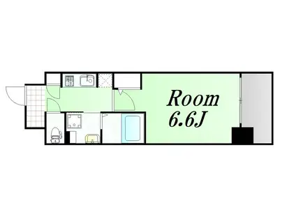 クリスタルブライト谷町(1K/2階)の間取り写真