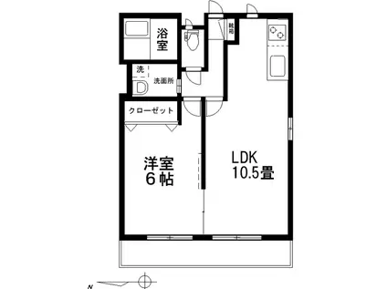グランシャリオ(1LDK/2階)の間取り写真