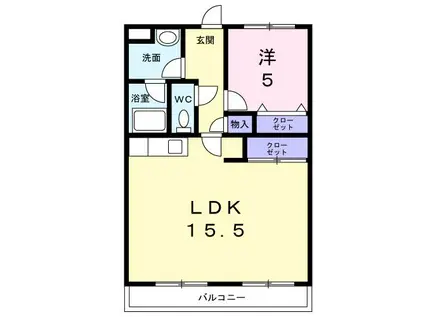 エステート領家(1LDK/1階)の間取り写真
