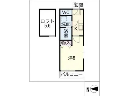 コーポM2(1K/2階)の間取り写真