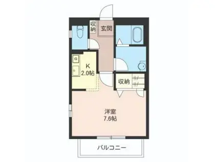 エントピア(1K/2階)の間取り写真