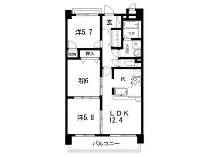 パールリバー(3LDK/7階)の間取り写真