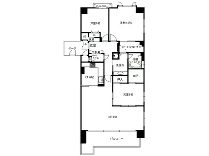 ベルレーヴ北畠(3SLDK/2階)の間取り写真