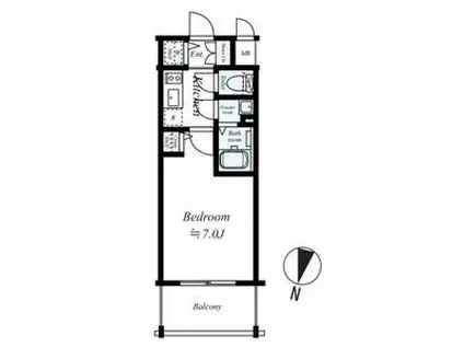 エスリード難波ザ・ゲート(1K/13階)の間取り写真