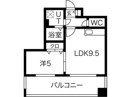 ラフレ28(1LDK/5階)の間取り写真