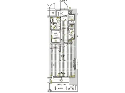エスリード弁天町パークプレイス(1K/9階)の間取り写真