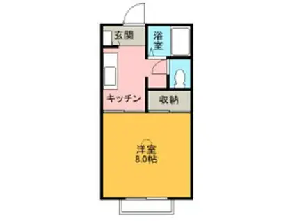 アルビヨン(1K/2階)の間取り写真