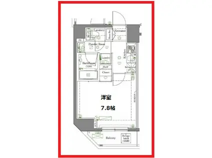 ディップス墨田イースト(1K/2階)の間取り写真