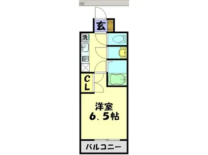 グランドゥールふじみ野(1K/1階)の間取り写真